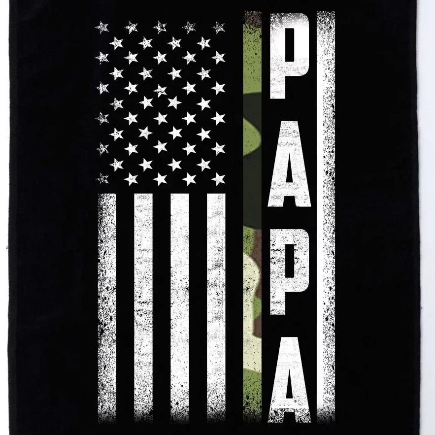 American Papa Army Veteran Flag Military Fathers Day Platinum Collection Golf Towel