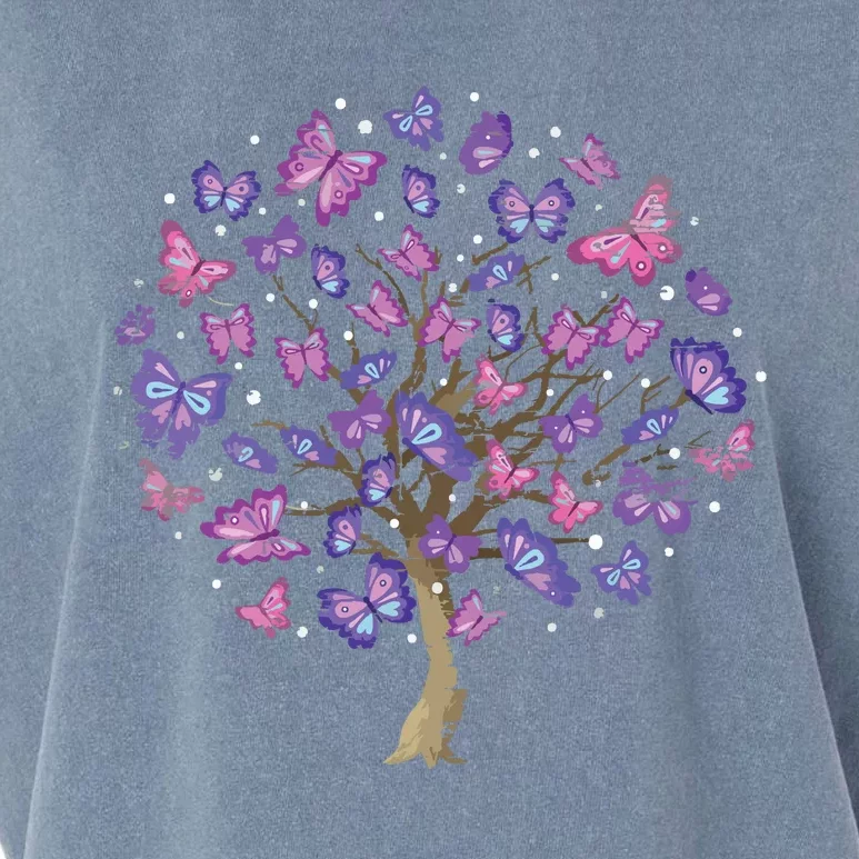 Animal Purple Butterflies Tree Nature Butterfly Garment-Dyed Women's Muscle Tee