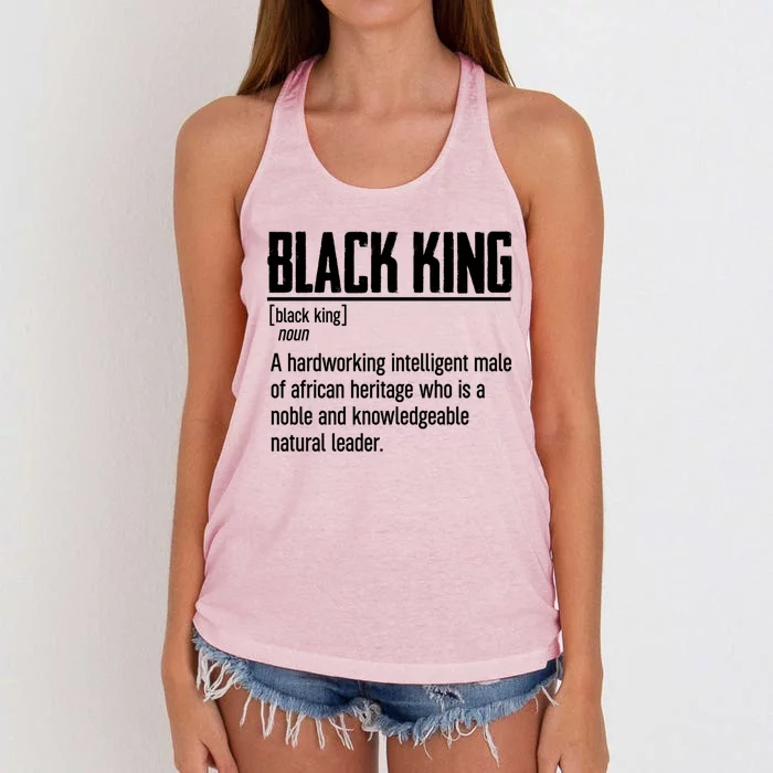 African Pride Black History Month Black King Definition Cute Gift Women's Knotted Racerback Tank