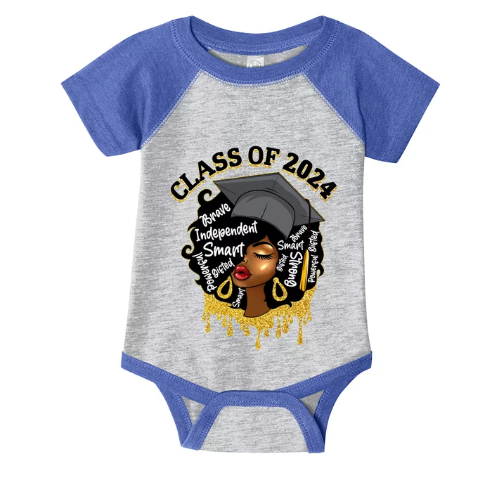 Afro Proud Black Graduation Class Of 2024 Funny Gift Infant Baby Jersey Bodysuit