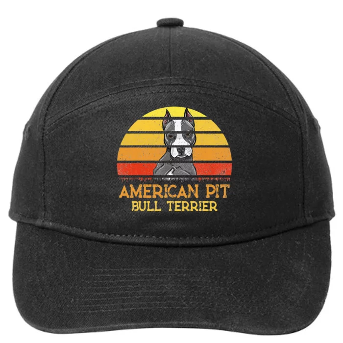 American Pit Bull Terrier Dog Lovers Sunset For Dad Mom Dad 7-Panel Snapback Hat