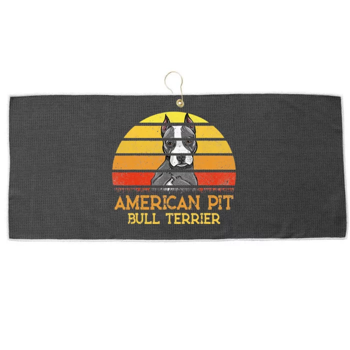 American Pit Bull Terrier Dog Lovers Sunset For Dad Mom Dad Large Microfiber Waffle Golf Towel