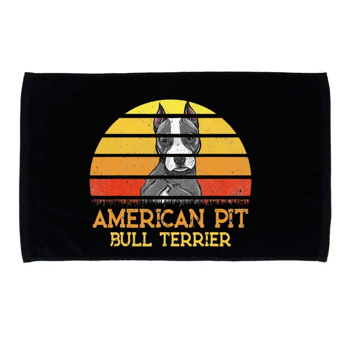 American Pit Bull Terrier Dog Lovers Sunset For Dad Mom Dad Microfiber Hand Towel