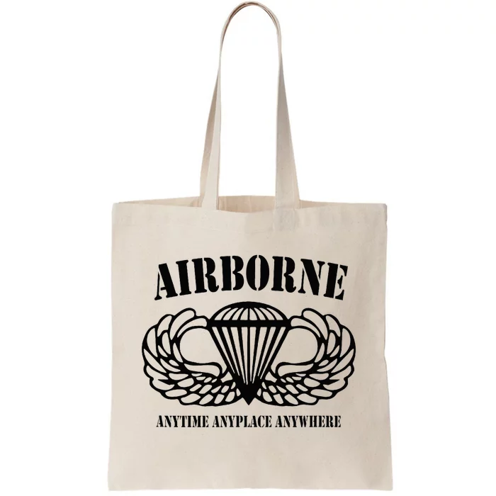 Airborne Paratrooper Black Jump Wings Airborne Tab Tote Bag