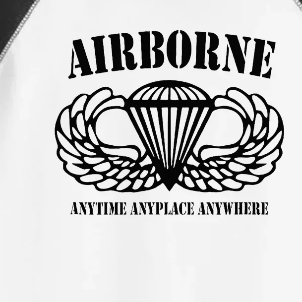 Airborne Paratrooper Black Jump Wings Airborne Tab Toddler Fine Jersey T-Shirt