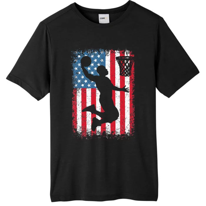 American Patriotic Basketball 4th Of July US Flag Men ChromaSoft Performance T-Shirt