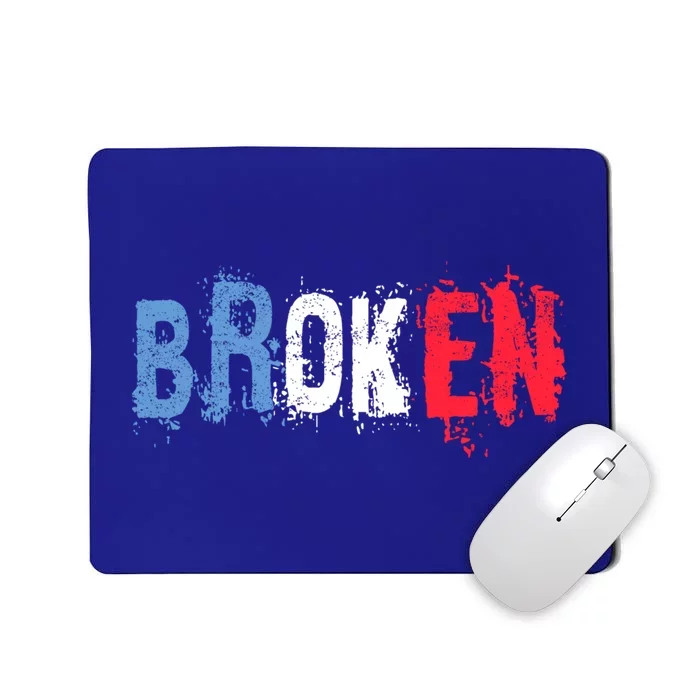 America Patriotic Broken Retro Distressed Usa American Flag Gift Mousepad