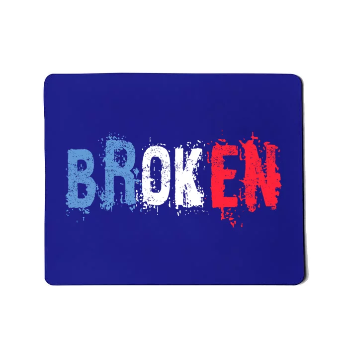 America Patriotic Broken Retro Distressed Usa American Flag Gift Mousepad