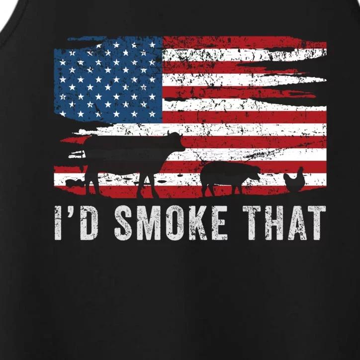 American Pride Bbq Chef 4th Of July Gift Barbecue Gift Performance Tank