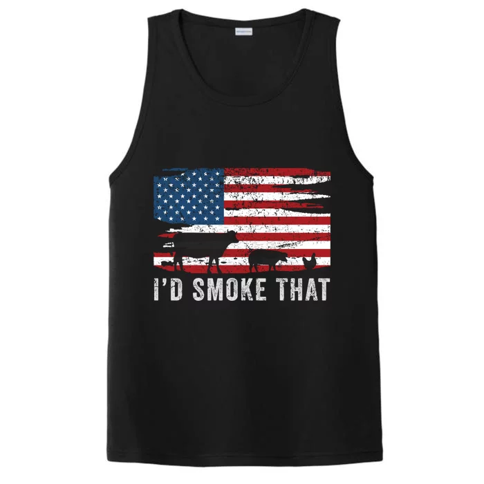 American Pride Bbq Chef 4th Of July Gift Barbecue Gift Performance Tank