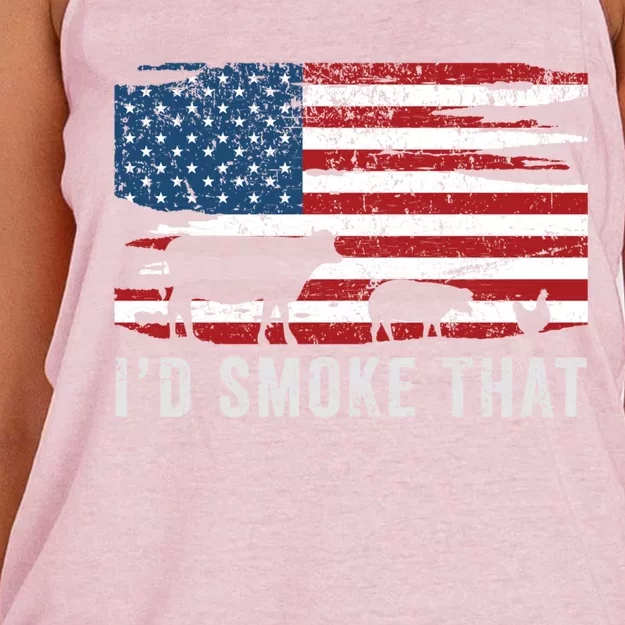 American Pride Bbq Chef 4th Of July Gift Barbecue Gift Women's Knotted Racerback Tank