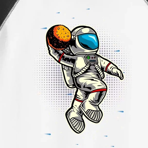 Astronaut Playing Basketball Retro Toddler Fine Jersey T-Shirt