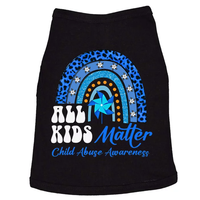 All Pinwheel Blue Rainbow Child Abuse Awareness Doggie Tank