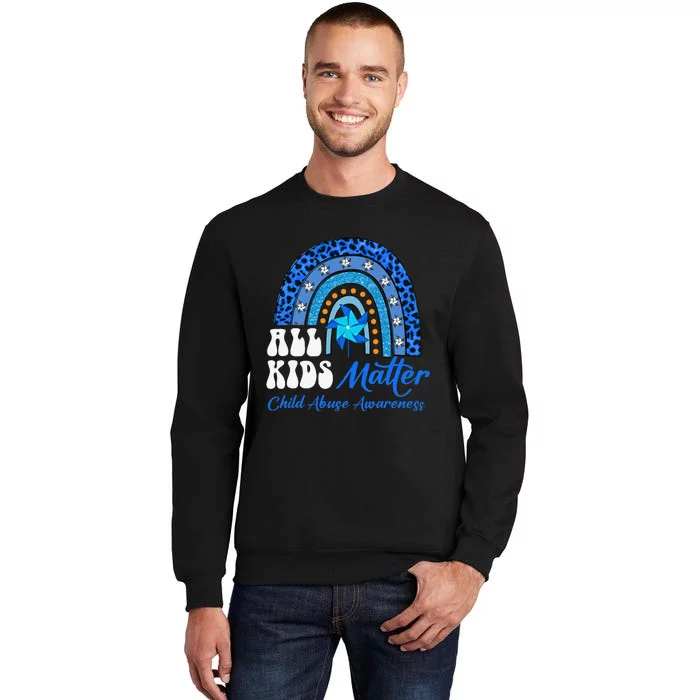 All Pinwheel Blue Rainbow Child Abuse Awareness Sweatshirt