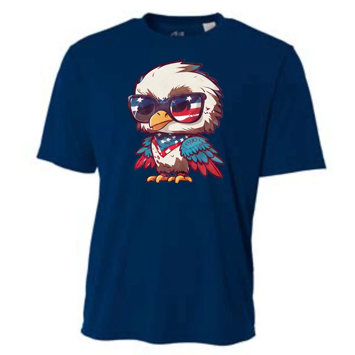 America Patriotic Bald Eagle Cooling Performance Crew T-Shirt