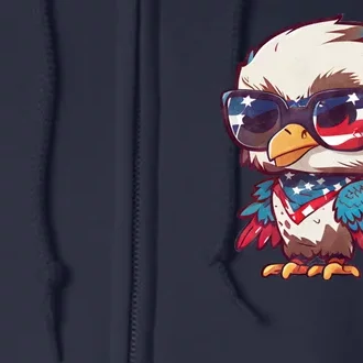 America Patriotic Bald Eagle Full Zip Hoodie