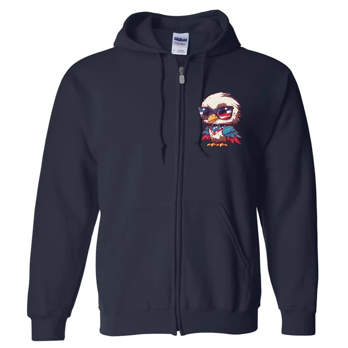 America Patriotic Bald Eagle Full Zip Hoodie