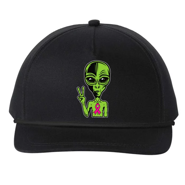 Alien Peace Breast Cancer Ribbon Costume Cool Halloween Gift Snapback Five-Panel Rope Hat