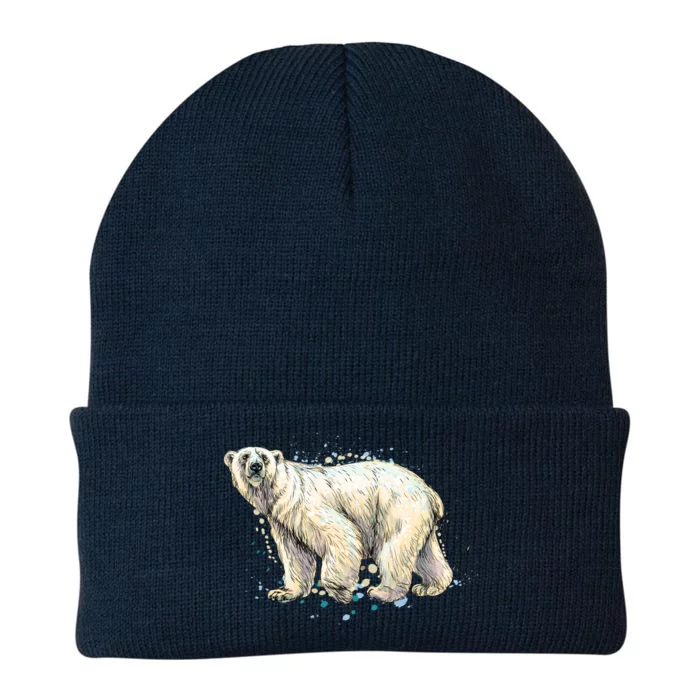 Abstract Polar Bear From A Splash Knit Cap Winter Beanie