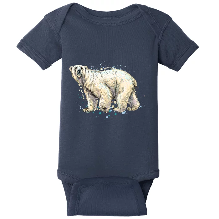 Abstract Polar Bear From A Splash Baby Bodysuit