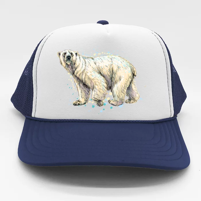 Abstract Polar Bear From A Splash Trucker Hat