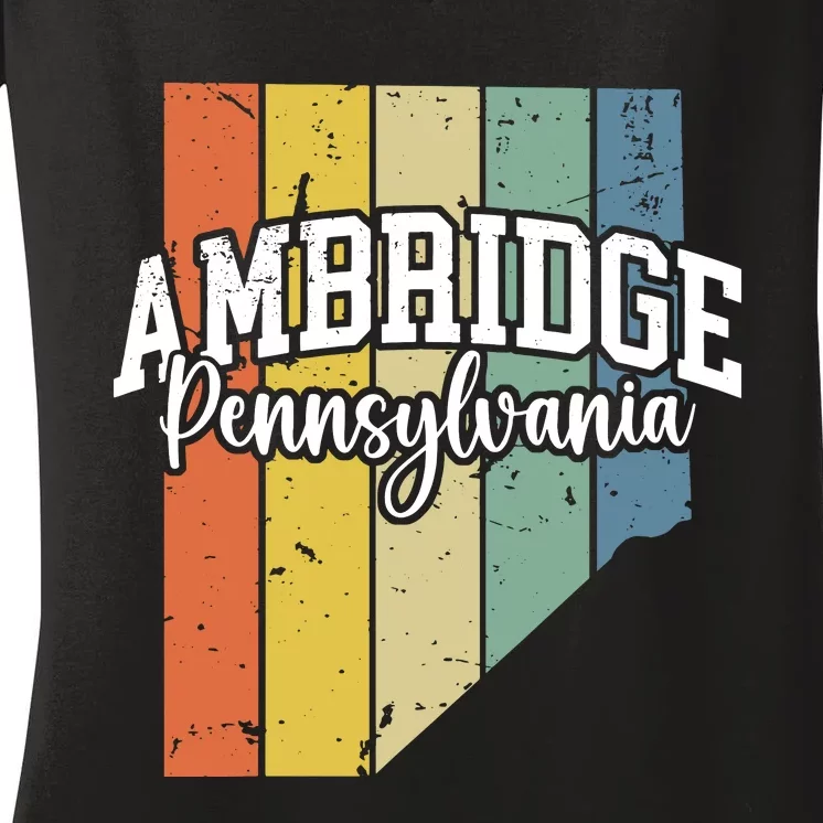 Ambridge Pennsylvania Bridger Pride 15003 Beaver County Women's V-Neck T-Shirt