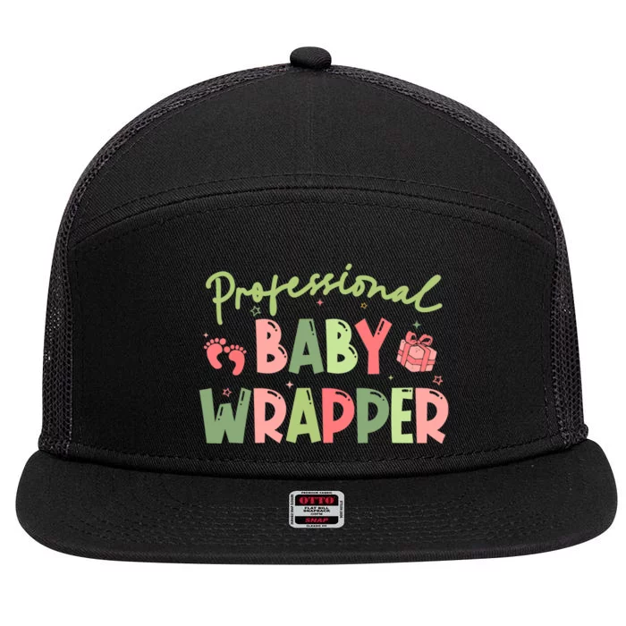 APDL Professional Baby Wrapper Funny Christmas NICU Nurse 7 Panel Mesh Trucker Snapback Hat