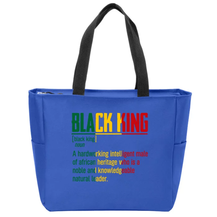 African Pride Black History Month Black King Definition Gift Zip Tote Bag