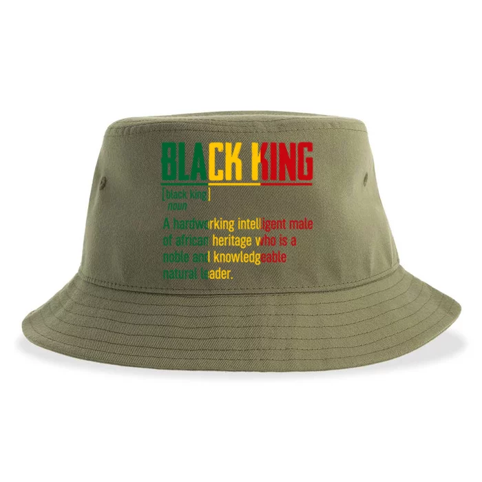 African Pride Black History Month Black King Definition Gift Sustainable Bucket Hat