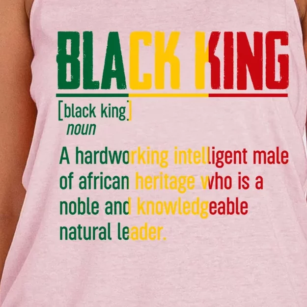 African Pride Black History Month Black King Definition Gift Women's Knotted Racerback Tank