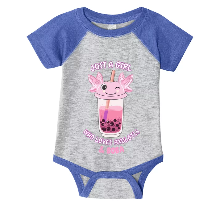 Axolotl Pink Bubble Tea Boba Just A Who Loves Axolotls Great Gift Infant Baby Jersey Bodysuit