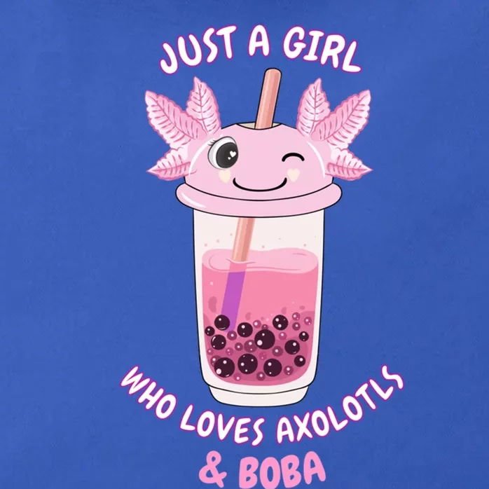 Axolotl Pink Bubble Tea Boba Just A Who Loves Axolotls Great Gift Zip Tote Bag