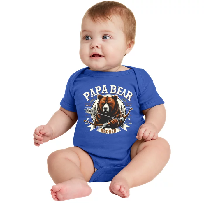 Archery Papa Bear Great Gift Archer Papa Bear Dad FatherS Day Meaningful Gift Baby Bodysuit