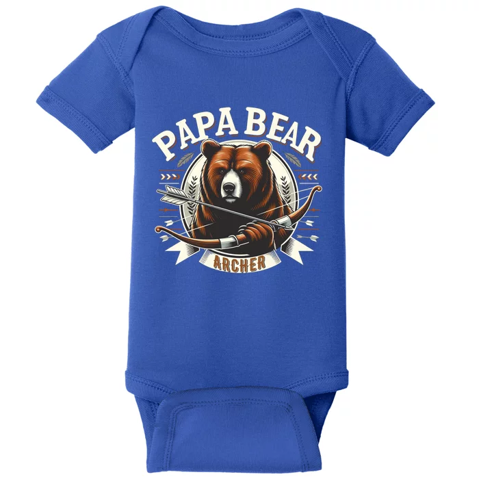 Archery Papa Bear Great Gift Archer Papa Bear Dad FatherS Day Meaningful Gift Baby Bodysuit