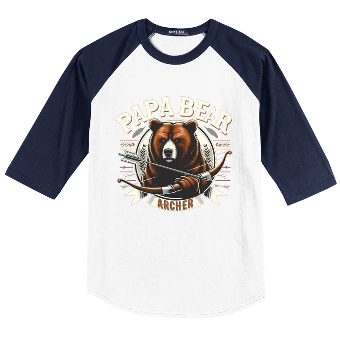 Archery Papa Bear Great Gift Archer Papa Bear Dad FatherS Day Meaningful Gift Baseball Sleeve Shirt