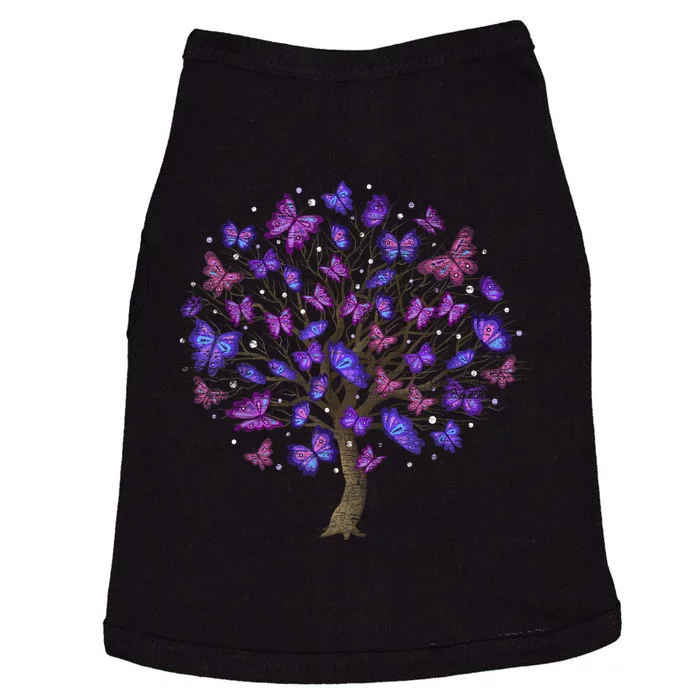 Animal Purple Butterflies Tree Nature Butterfly Doggie Tank