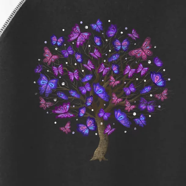 Animal Purple Butterflies Tree Nature Butterfly Toddler Fine Jersey T-Shirt