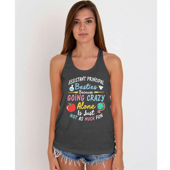 Assistant Principal Besties Assistant Principals Gift Women's Knotted Racerback Tank