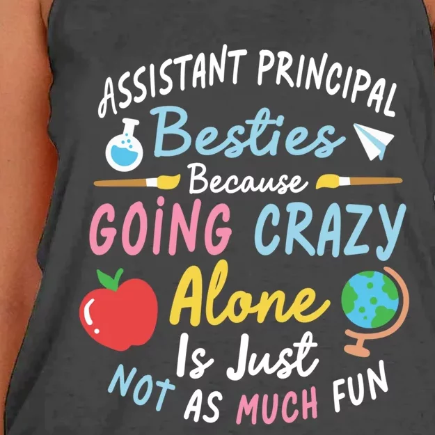 Assistant Principal Besties Assistant Principals Gift Women's Knotted Racerback Tank