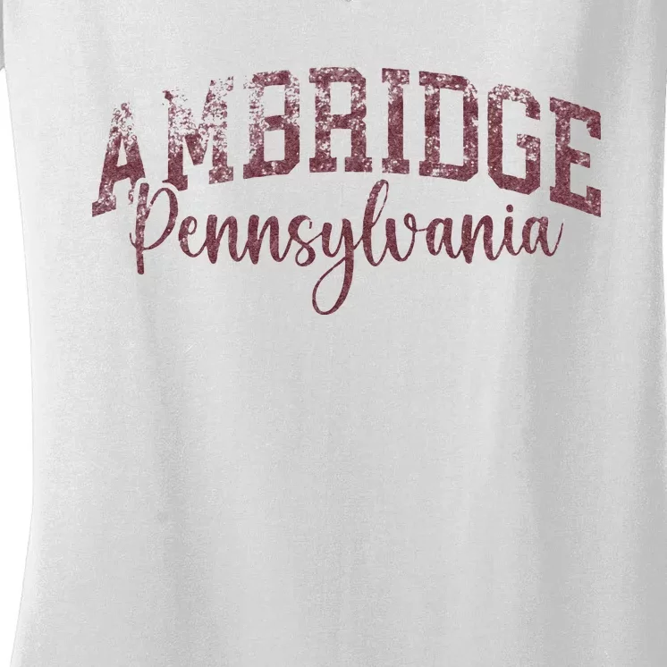 Ambridge Pennsylvania Bridger Pride 15003 Women's V-Neck T-Shirt