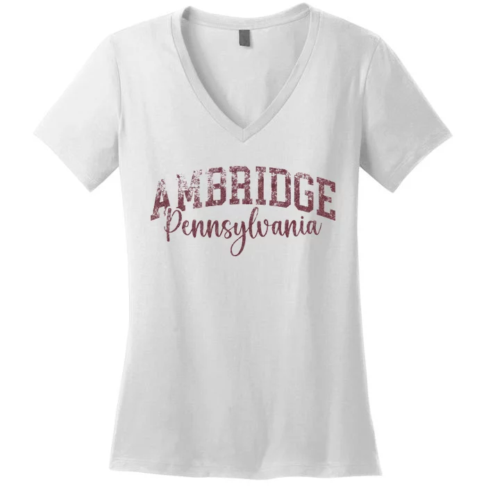 Ambridge Pennsylvania Bridger Pride 15003 Women's V-Neck T-Shirt