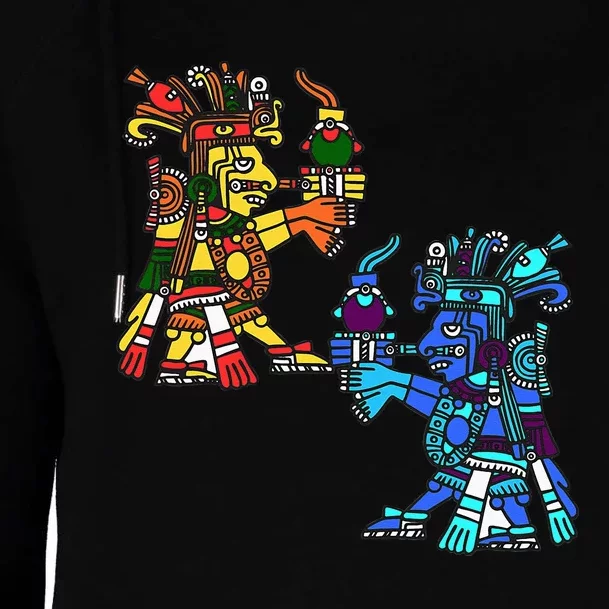 Aztec People Civilization Maya Ancient Mexico Ethnic Womens Funnel Neck Pullover Hood