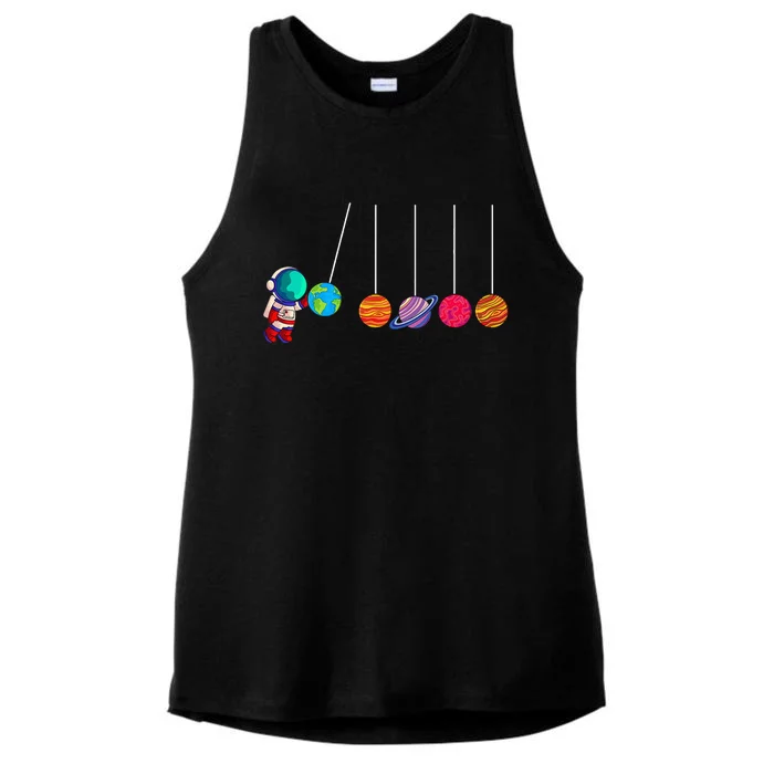 Astrophysicist Planet Cradle Astronomy Ladies Tri-Blend Wicking Tank