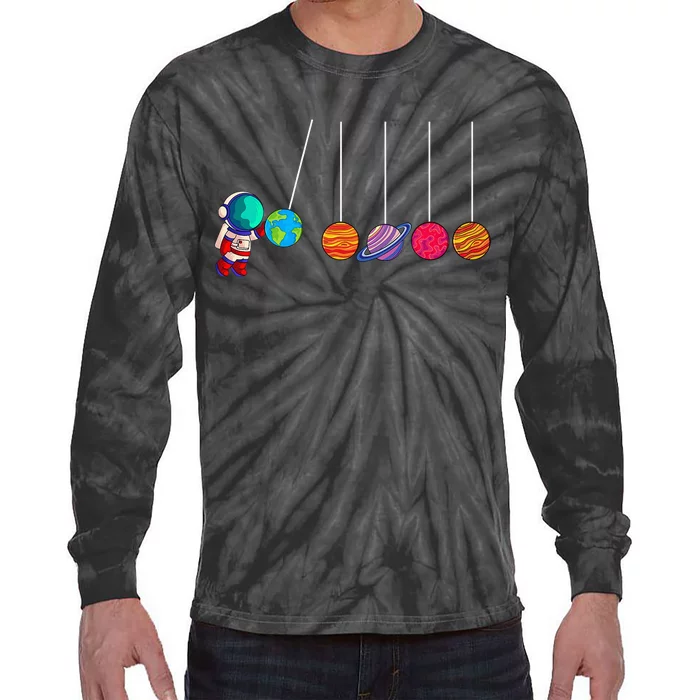 Astrophysicist Planet Cradle Astronomy Tie-Dye Long Sleeve Shirt