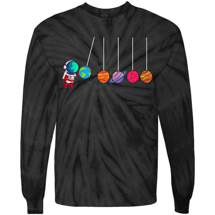 Astrophysicist Planet Cradle Astronomy Tie-Dye Long Sleeve Shirt