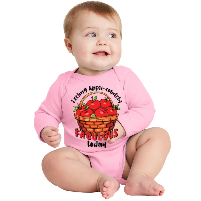 Apple Picking Crew Funny Apple Harvest Matching Family Squad Baby Long Sleeve Bodysuit