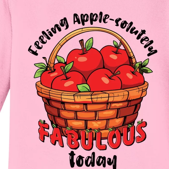 Apple Picking Crew Funny Apple Harvest Matching Family Squad Baby Long Sleeve Bodysuit