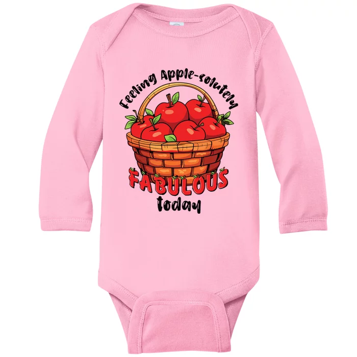 Apple Picking Crew Funny Apple Harvest Matching Family Squad Baby Long Sleeve Bodysuit