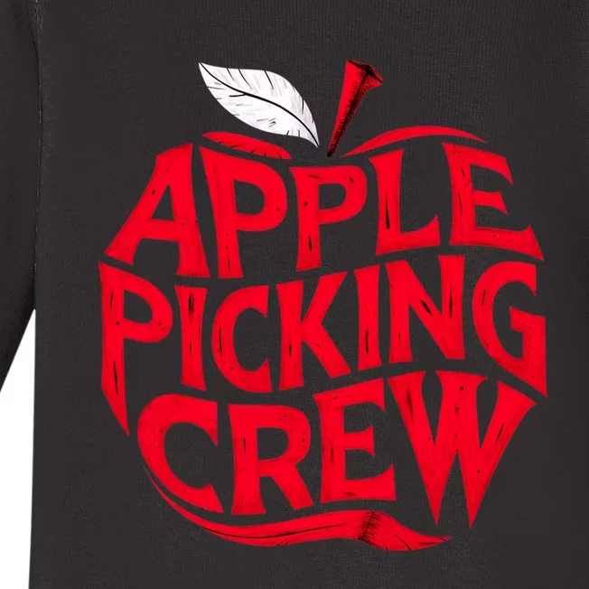 Apple Picking Crew Funny Orchard Harvest Season Fall Autumn Baby Long Sleeve Bodysuit