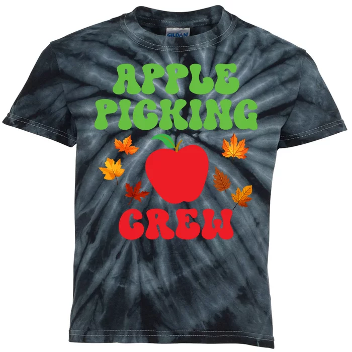 Apple Picking Crew Fall Family Outfit Autumn Fall Apple Lover Apple Picking Kids Tie-Dye T-Shirt